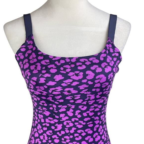 Lululemon Barre None Purple Cheetah Print Built-in Bra Straps Workout Tank Top - Picture 4 of 10